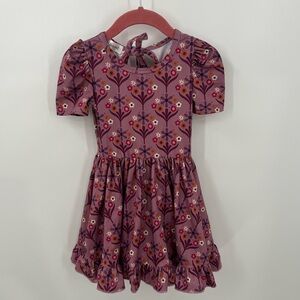 Girlhood purple floral twirl dress